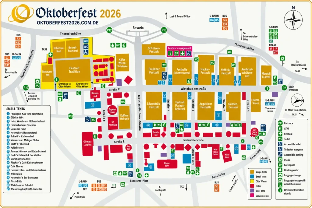 Oktoberfest 2026 map